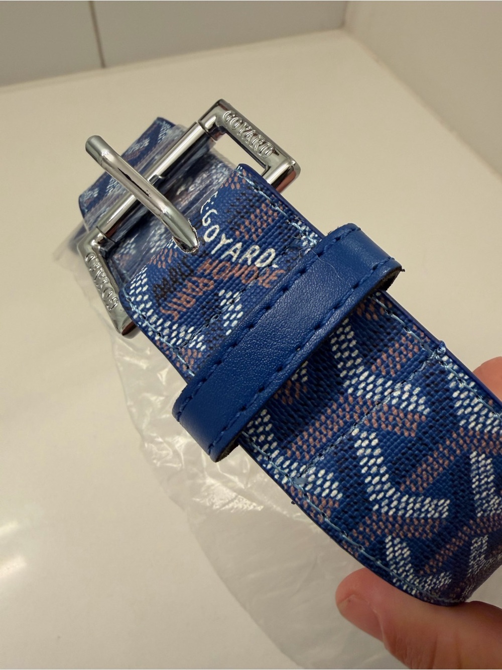 Goyard Blue Monogram Belt – Size 30-32 Waist - Picture 10 of 16